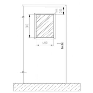 Drzwi EI-30 930x2000 mm z przeszkleniem 400x600 mm DOMOFERM